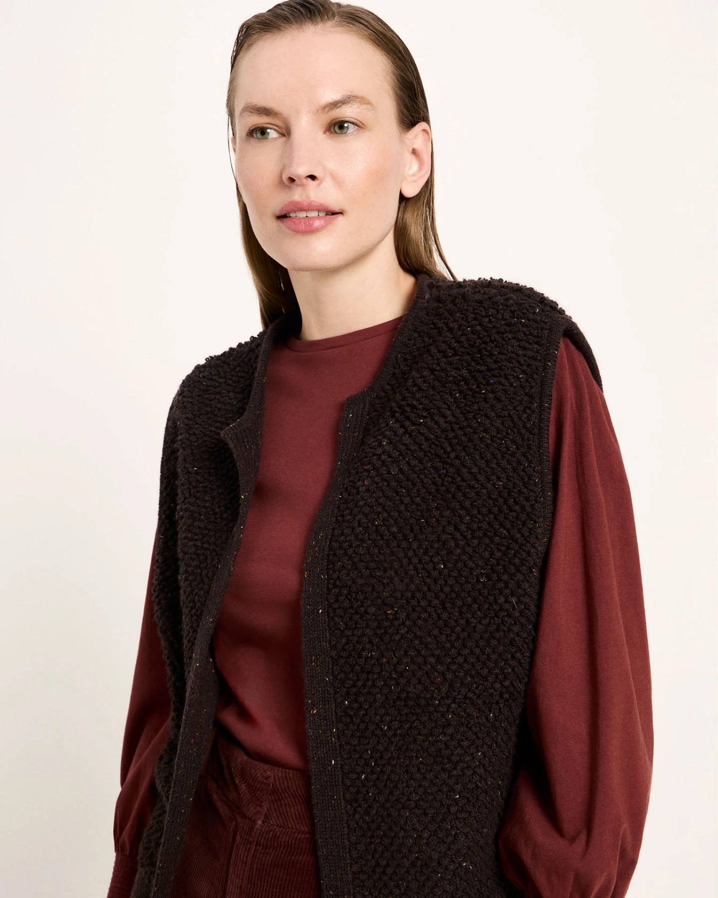 Bouclé Strickweste (GOTS) – Ansicht 3