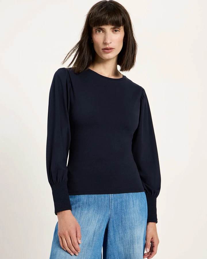 Shirt mit gerafftem Ärmel (GOTS)