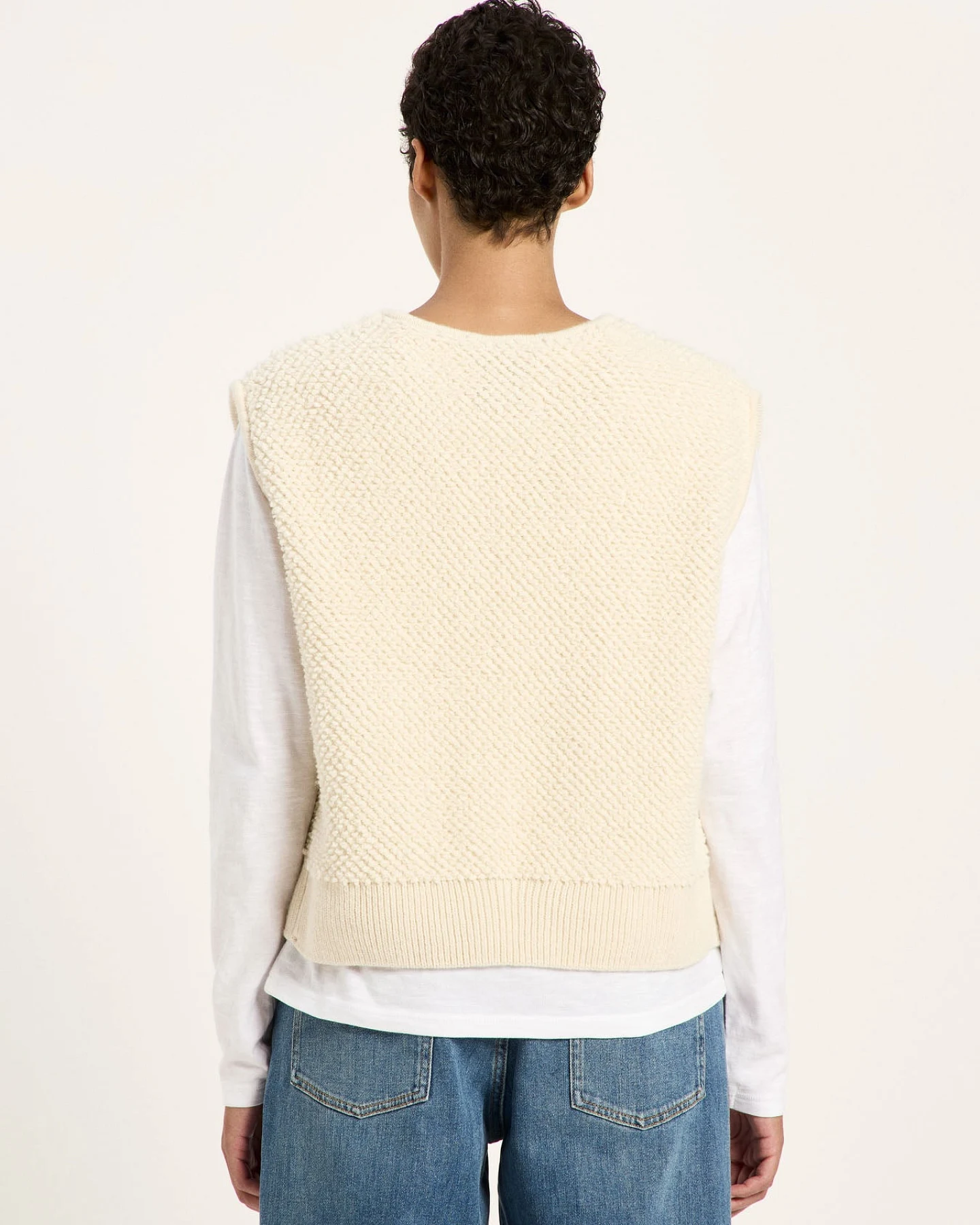 Bouclé Strickweste (GOTS) – Ansicht 4