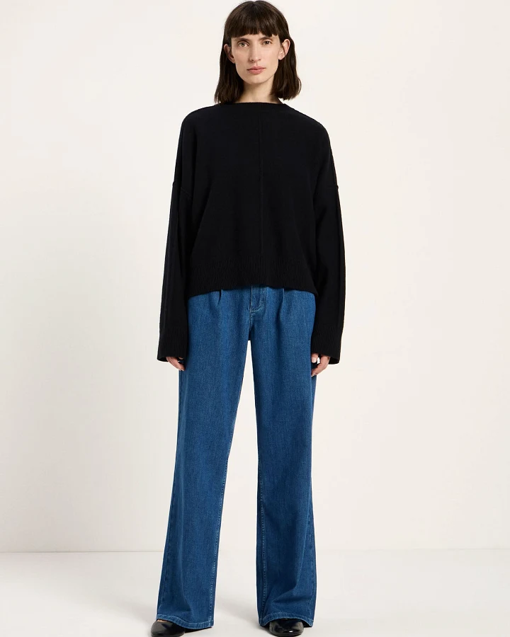 Oversized Rundhalspullover (GOTS)