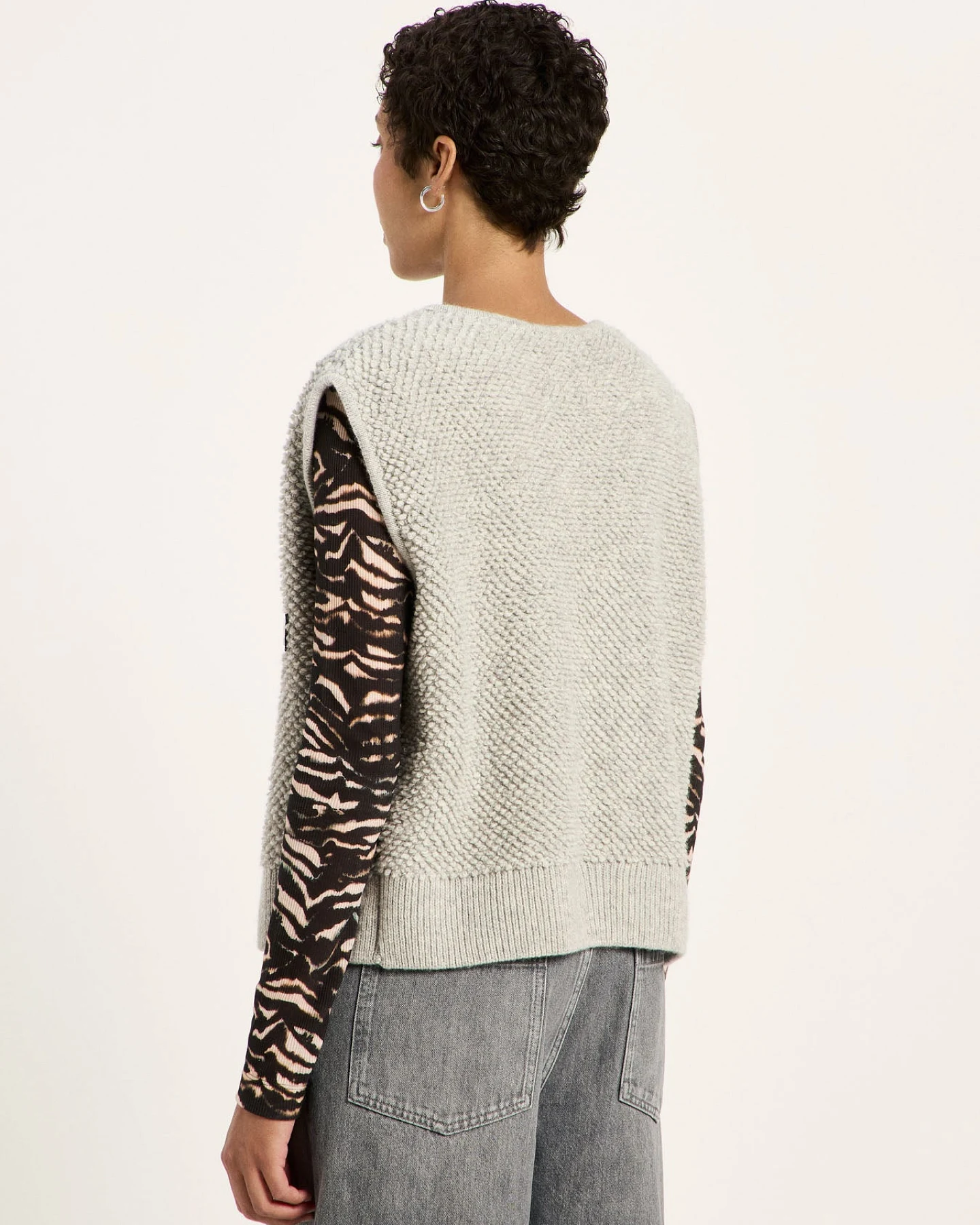 Bouclé Strickweste (GOTS) – Ansicht 4