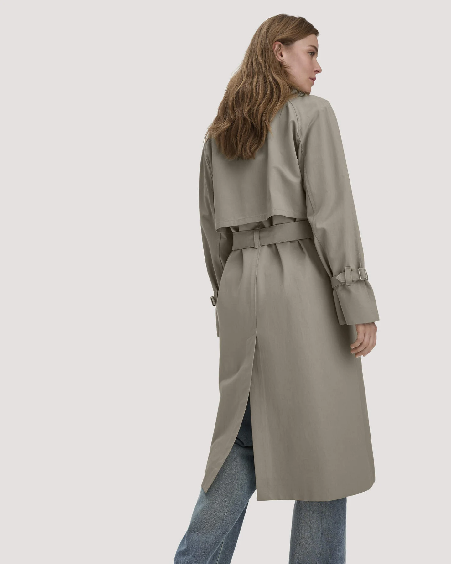 hessnatur Damen Trenchcoat Relaxed NATURE SHELL aus Bio-Baumwolle - beige - Größe 46 – Ansicht 4