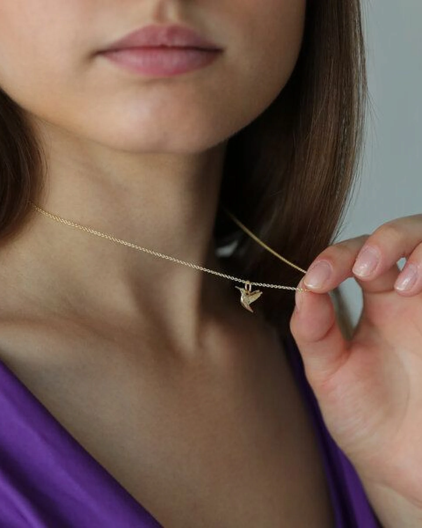 BELLYBIRD Jewellery Halskette - kleiner Kolibri, 925 Sterlingsilber, vergoldet – Ansicht 2