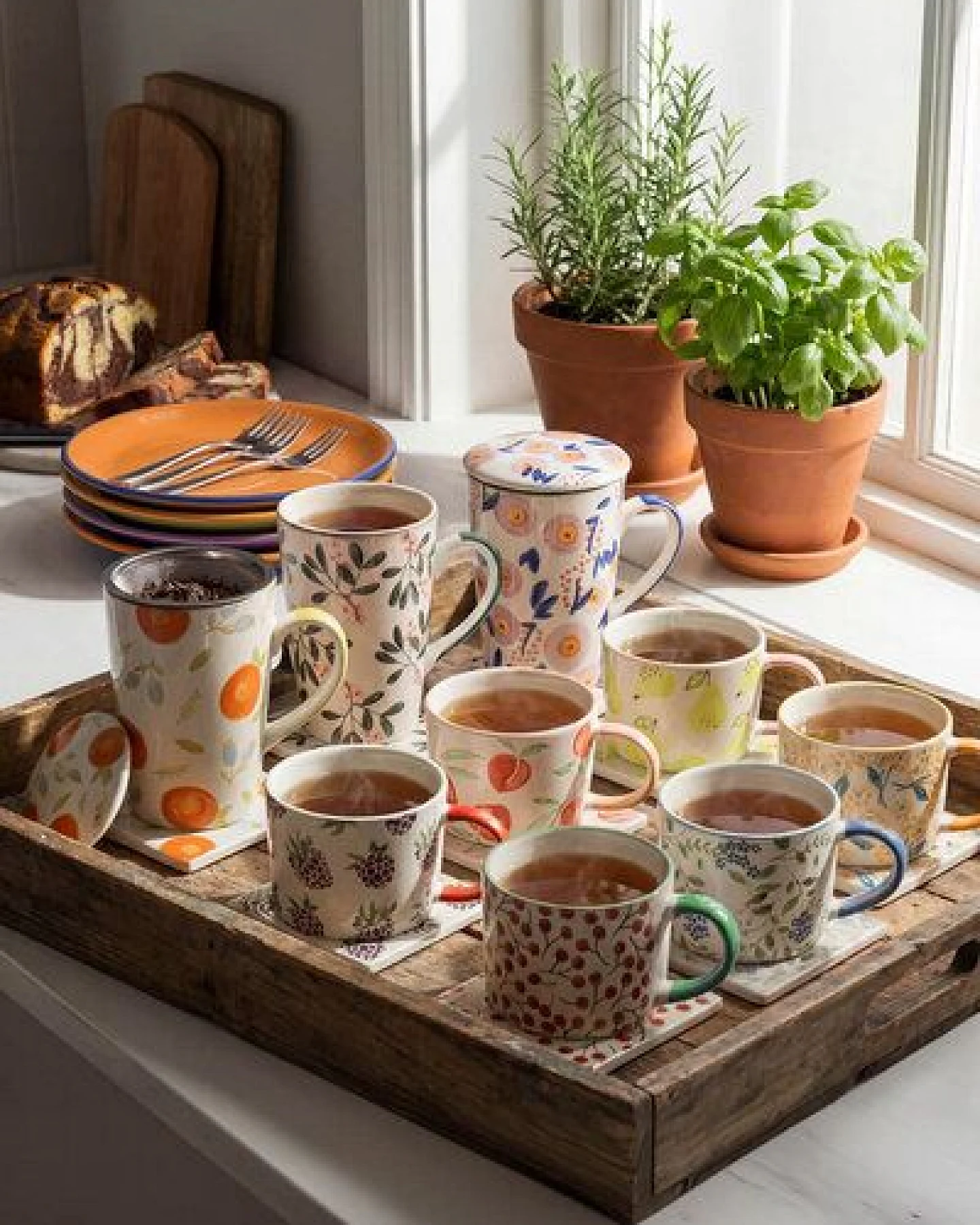 TRANQUILLO Tasse mit Teesieb VINTAGE GARDEN – Ansicht 2