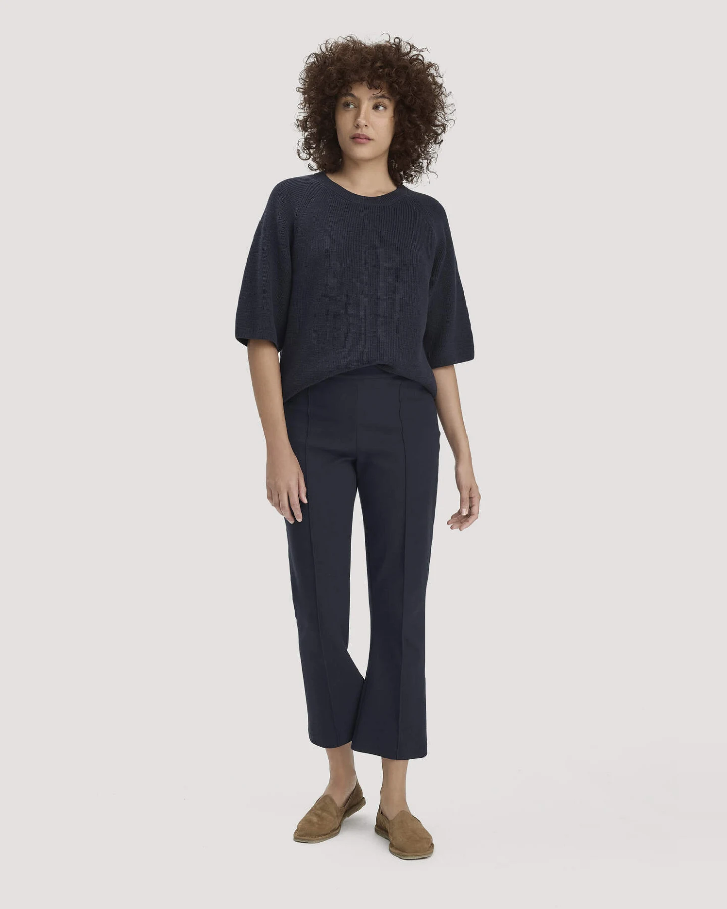 hessnatur Damen Strick Pullover Relaxed aus Bio-Baumwolle - blau - Größe M – Ansicht 2