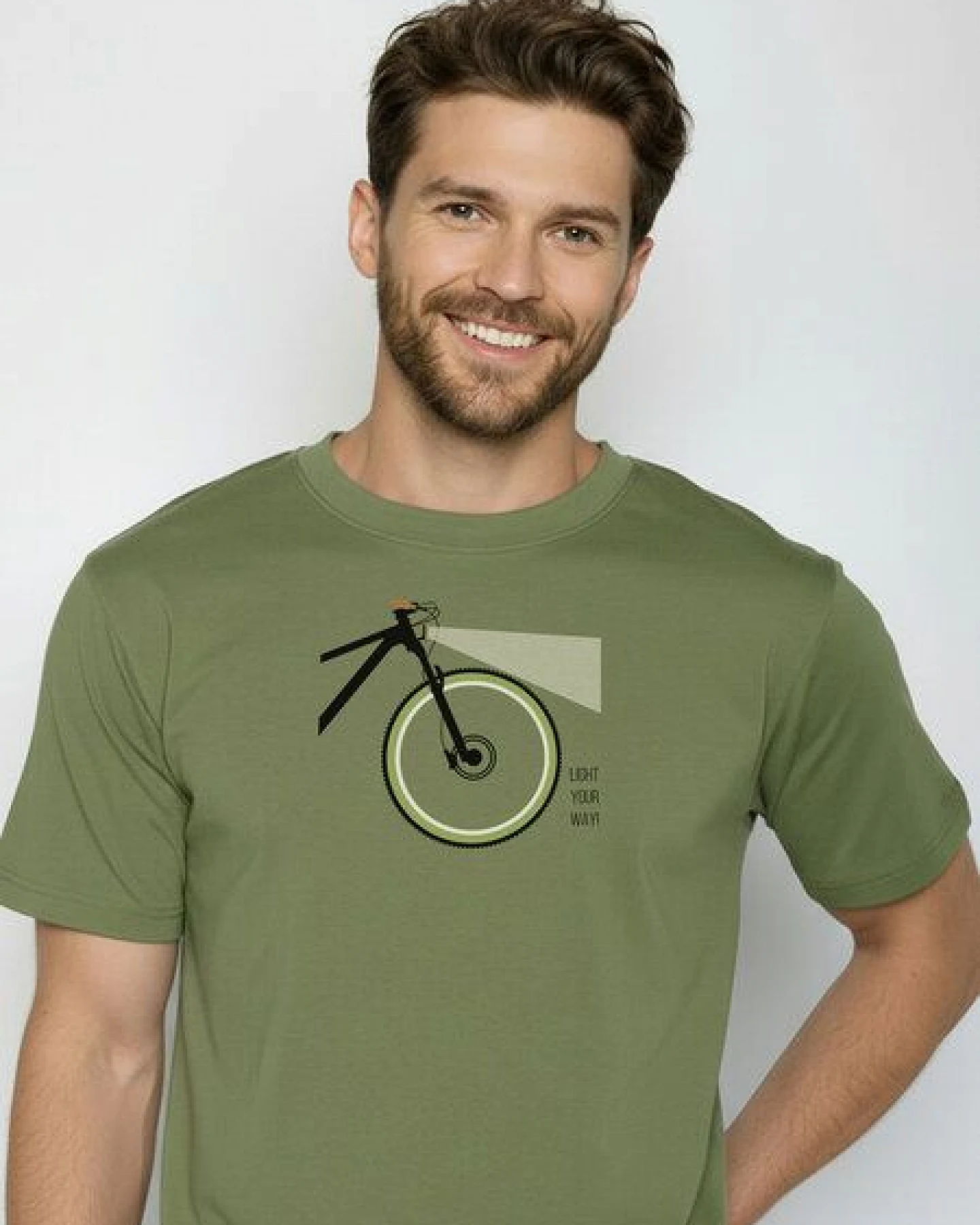 GREENBOMB Bike Light Fusion - Lässiges Oversize-T-Shirt aus Bio-Baumwolle / hochwertiger Print / GOTS / Fair & Vegan – Ansicht 2