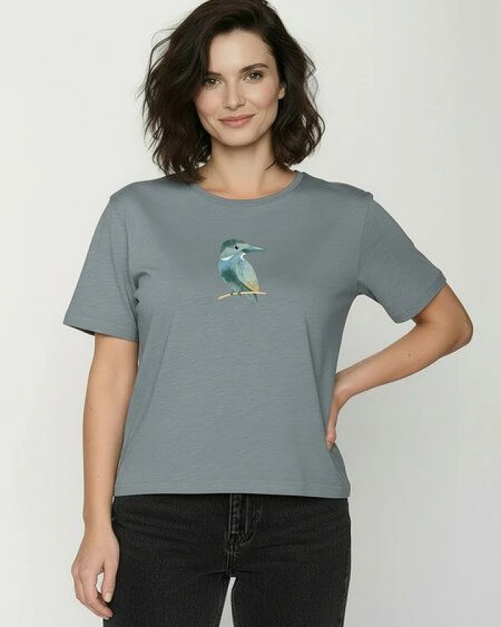 GREENBOMB Bird Look Nova - Kastiges T-Shirt aus Bio-Baumwolle / hochwertiger Print / GOTS / Fair & Vegan