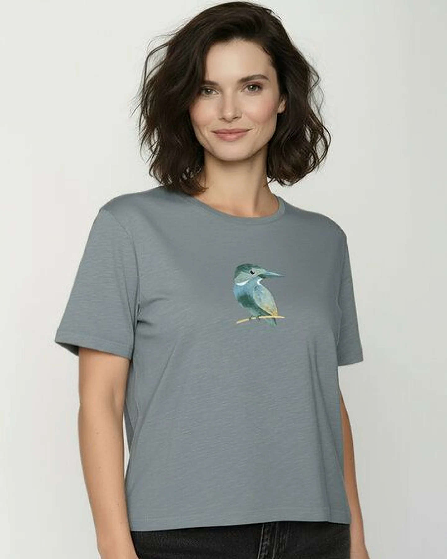 GREENBOMB Bird Look Nova - Kastiges T-Shirt aus Bio-Baumwolle / hochwertiger Print / GOTS / Fair & Vegan – Ansicht 2