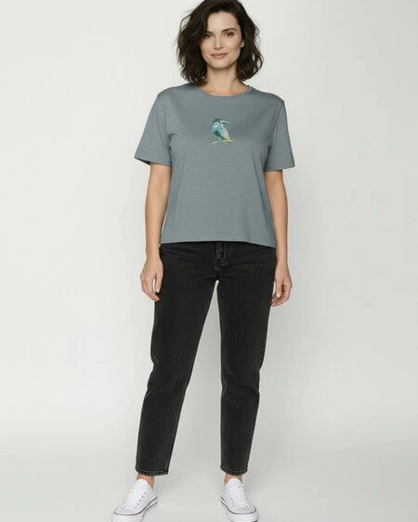 GREENBOMB Bird Look Nova - Kastiges T-Shirt aus Bio-Baumwolle / hochwertiger Print / GOTS / Fair & Vegan – Ansicht 3