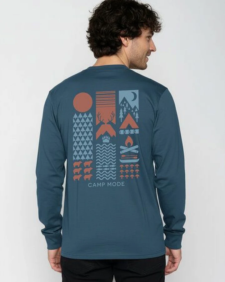 GREENBOMB Camp Mode Crisp - Sportliches Longsleeve / hochwertiger Print / GOTS / Fair & Vegan
