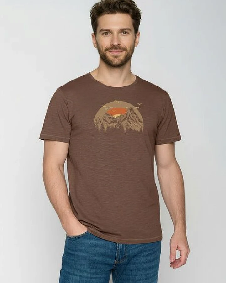 GREENBOMB Peak Circle Spice - Sportliches T-Shirt aus Bio-Baumwolle / hochwertiger Print / GOTS / Fair & Vegan