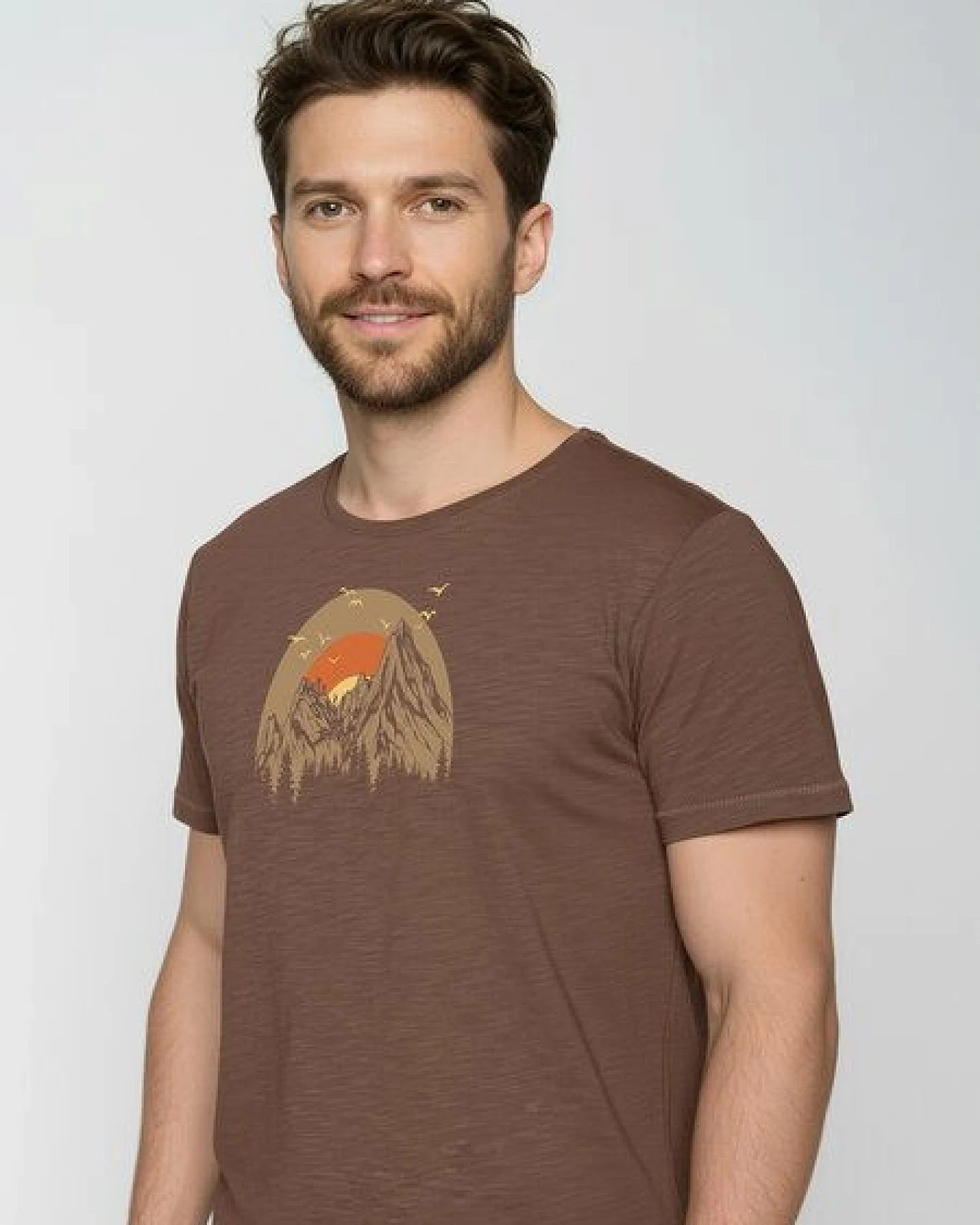 GREENBOMB Peak Circle Spice - Sportliches T-Shirt aus Bio-Baumwolle / hochwertiger Print / GOTS / Fair & Vegan – Ansicht 2