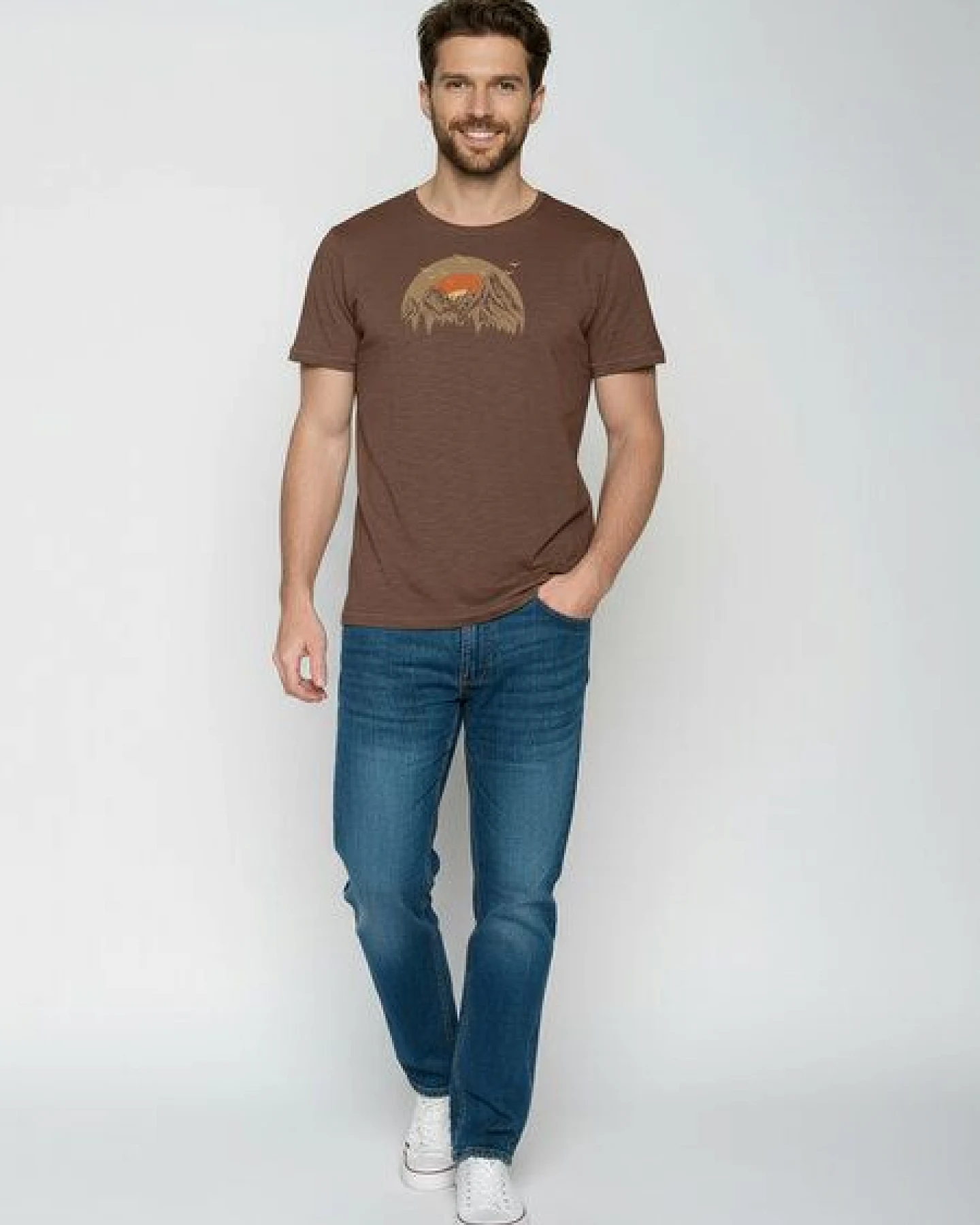 GREENBOMB Peak Circle Spice - Sportliches T-Shirt aus Bio-Baumwolle / hochwertiger Print / GOTS / Fair & Vegan – Ansicht 3