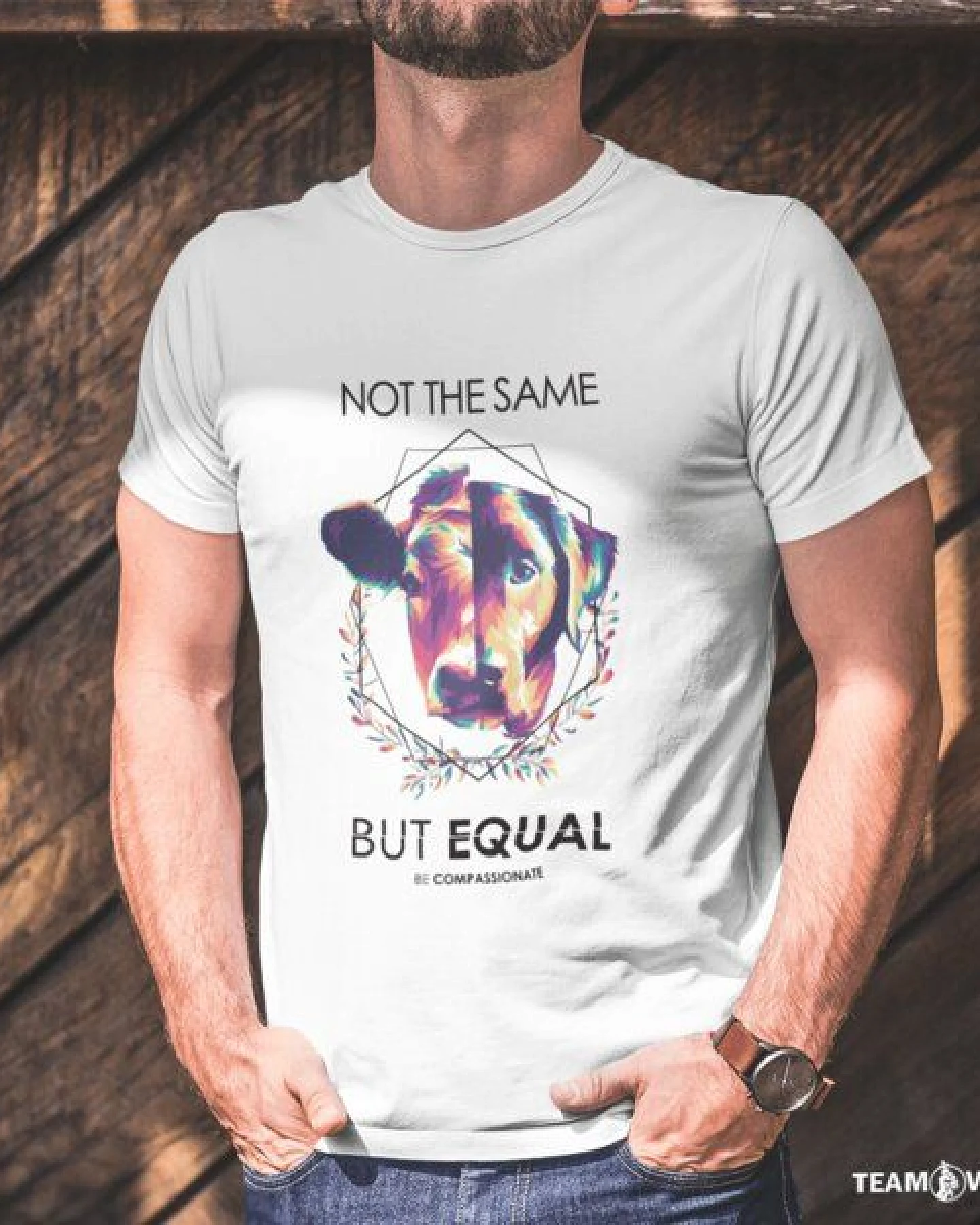 Team Vegan Not the same but equal - Unisex Organic Shirt - 100% Bio-Baumwolle – Ansicht 3