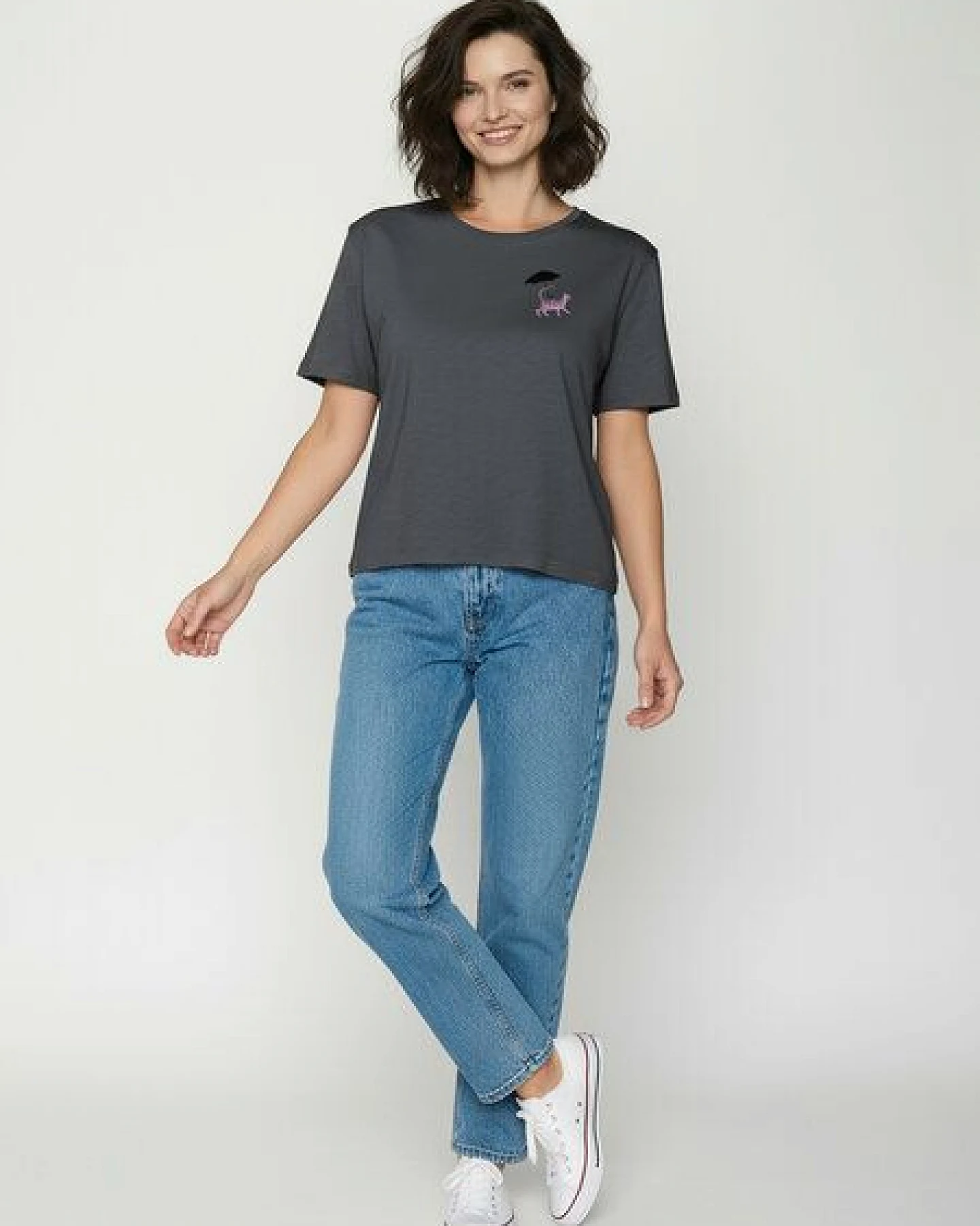 GREENBOMB Cat Walk Nova - Kastiges T-Shirt aus Bio-Baumwolle / hochwertiger Print / GOTS / Fair & Vegan – Ansicht 3