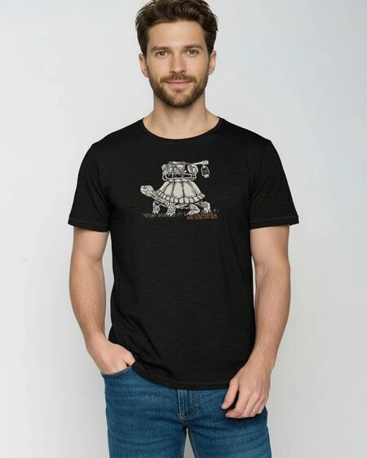 GREENBOMB Turtle Walk Spice - Sportliches T-Shirt aus Bio-Baumwolle / hochwertiger Print / GOTS / Fair & Vegan