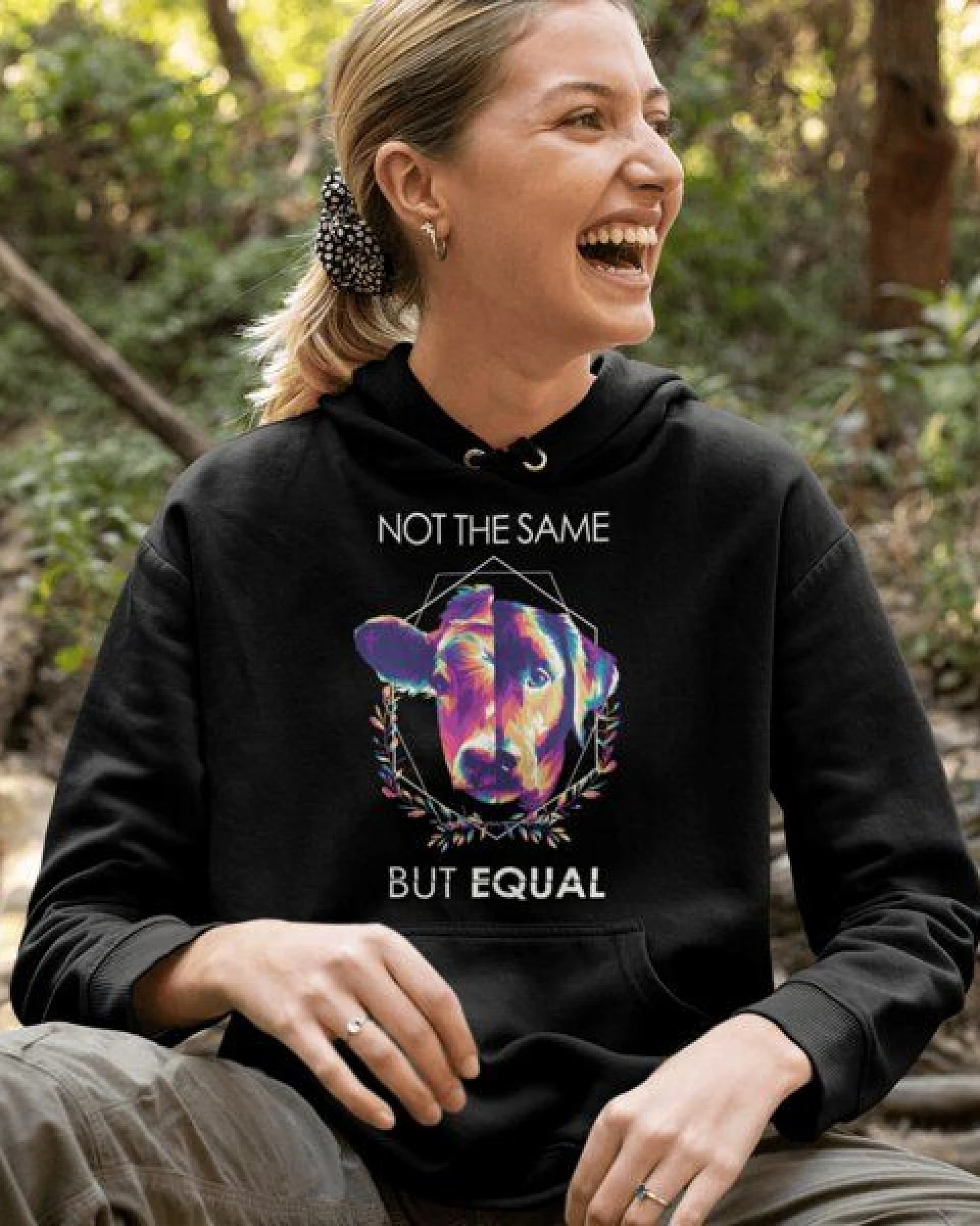 Team Vegan Not the same but equal - Unisex Organic Hoodie – Ansicht 3