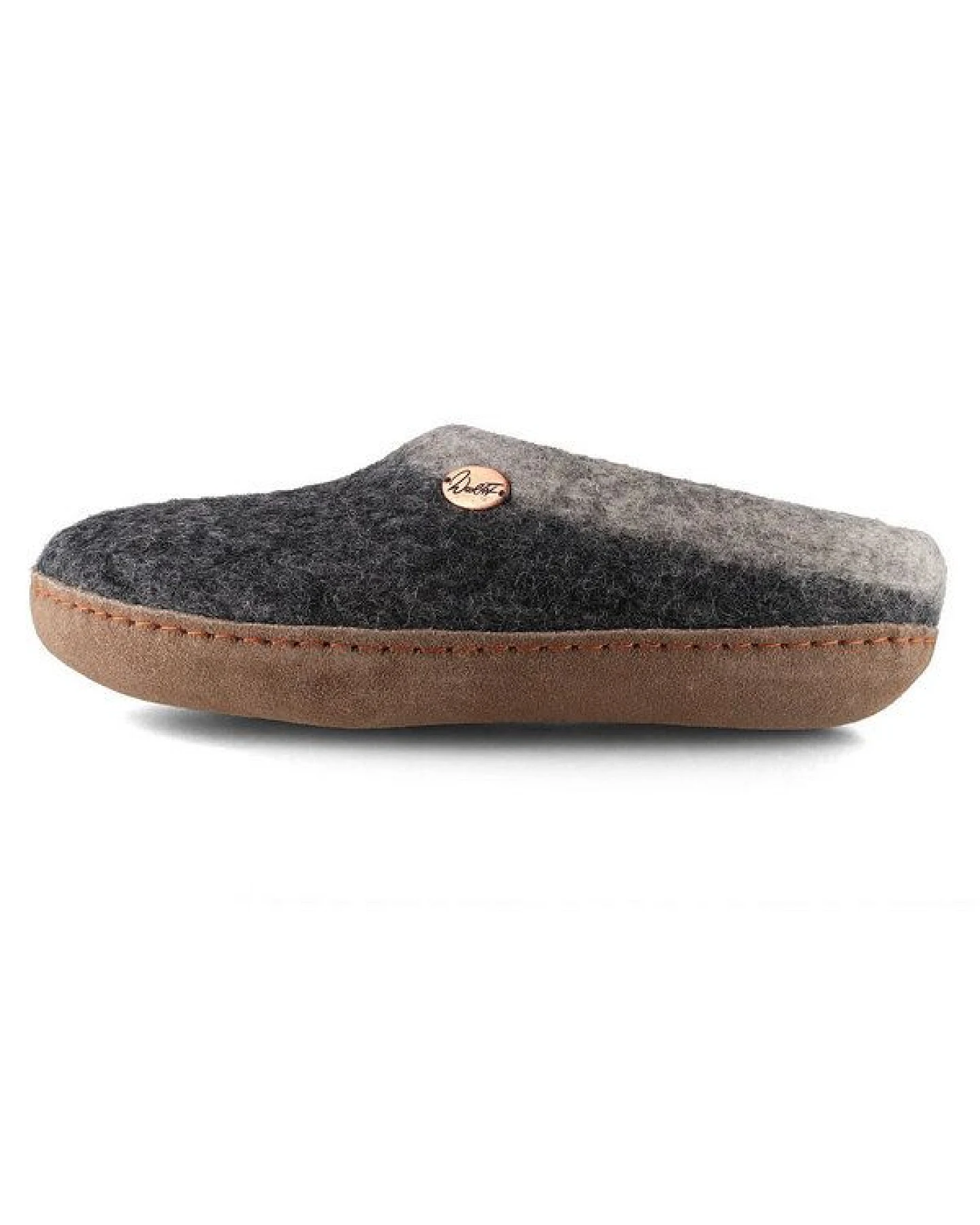 WoolFit Sherpa Barfuß-Hausschuhe unisex Filz-Pantoffeln mit Ledersohle, nachhaltig aus 100% Wolle – Ansicht 3