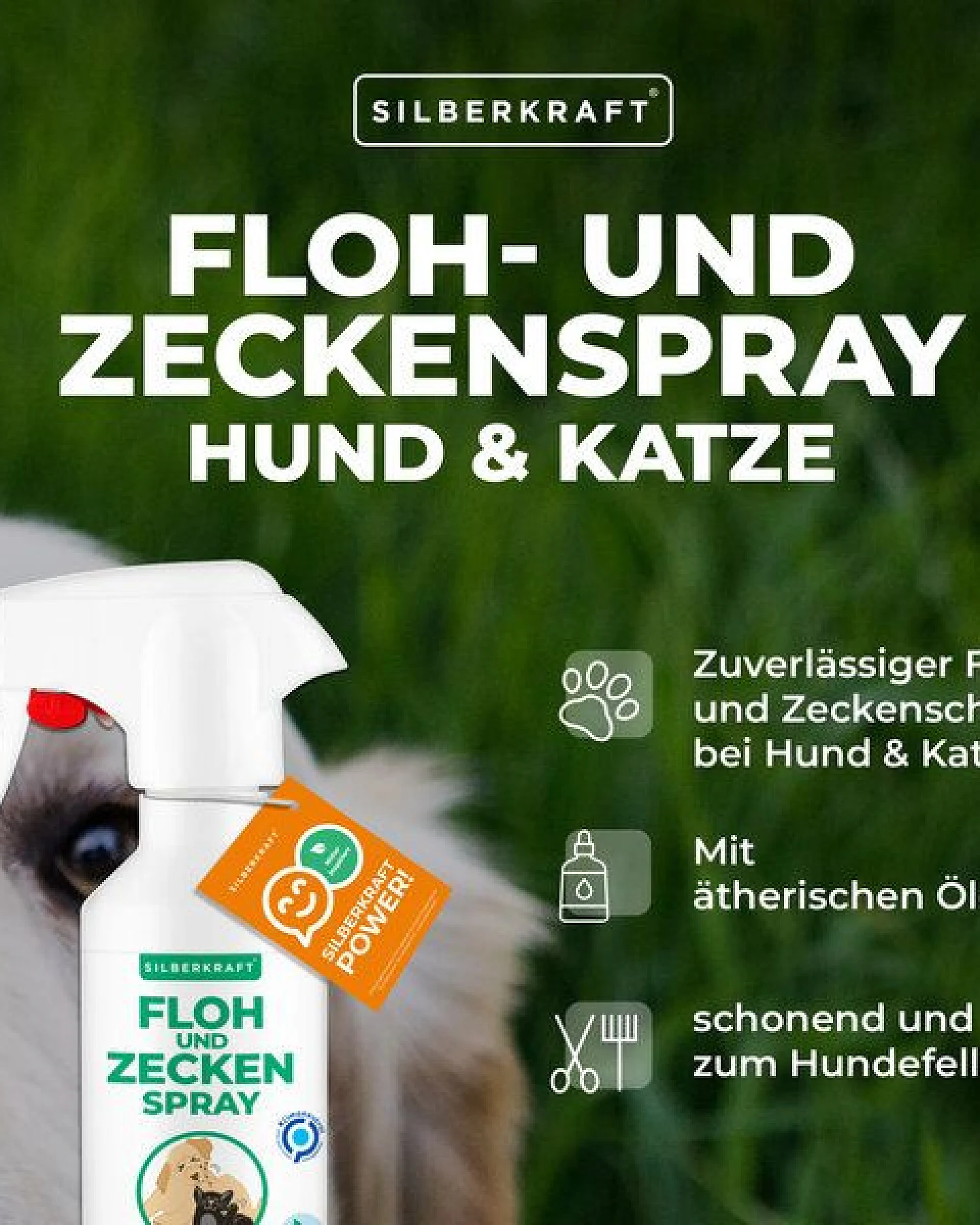 Silberkraft Floh - und Zeckenspray für Hund & Katze – Ansicht 2