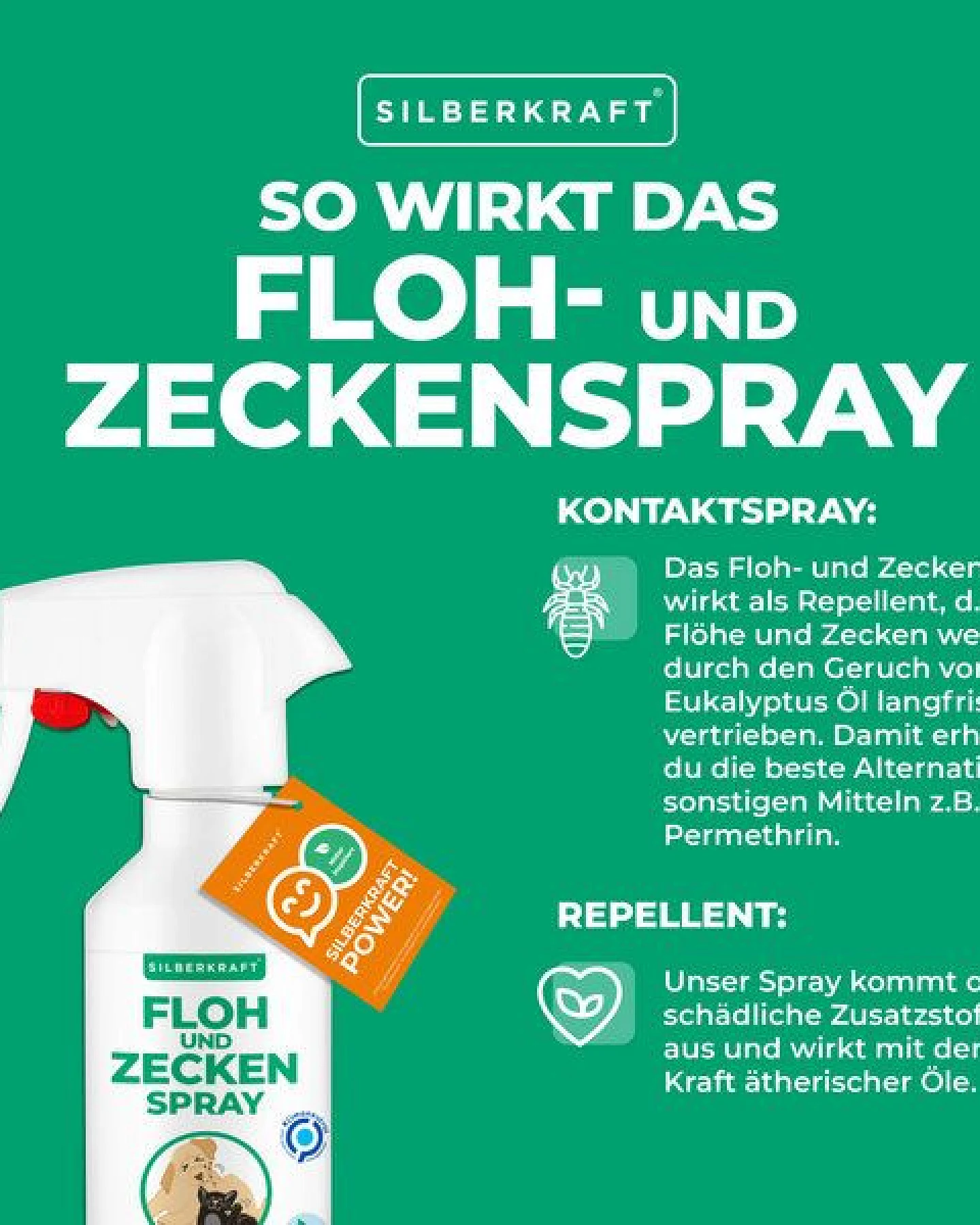 Silberkraft Floh - und Zeckenspray für Hund & Katze – Ansicht 3