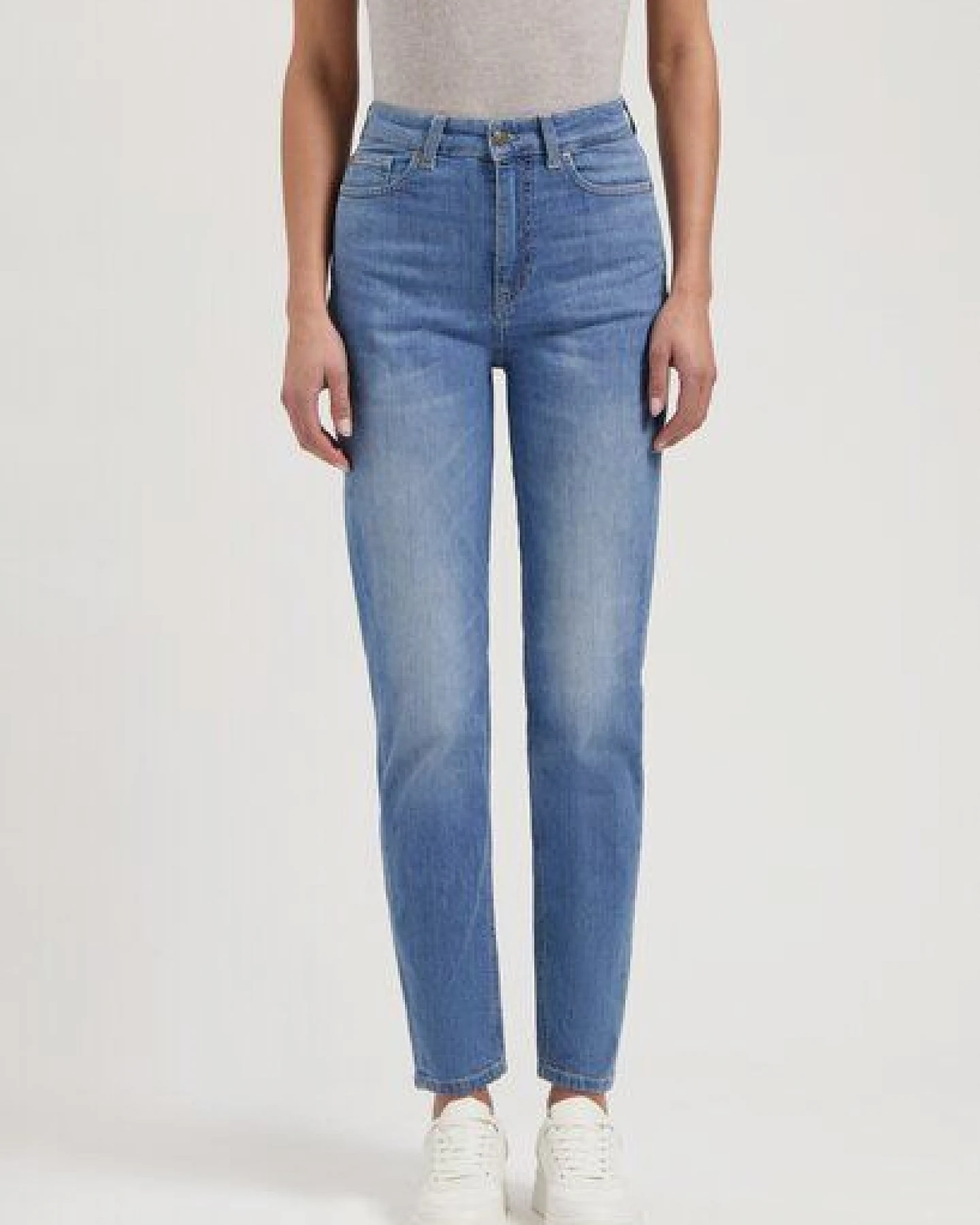 MUD Jeans Damen Jeans Tapered "Mams - Old Stone" – Ansicht 4