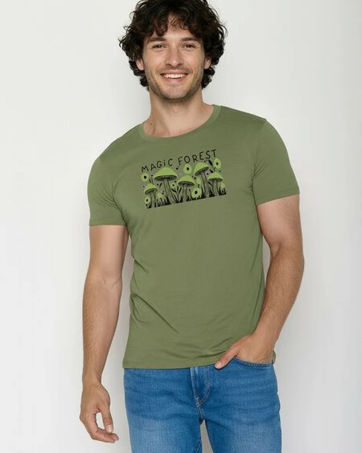 GREENBOMB Magic Forest Guide - Sportliches T-Shirt aus Bio-Baumwolle / hochwertiger Print / GOTS / Fair & Vegan