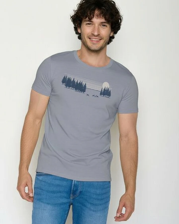 GREENBOMB Deer Lines Guide - Sportliches T-Shirt aus Bio-Baumwolle / hochwertiger Print / GOTS / Fair & Vegan
