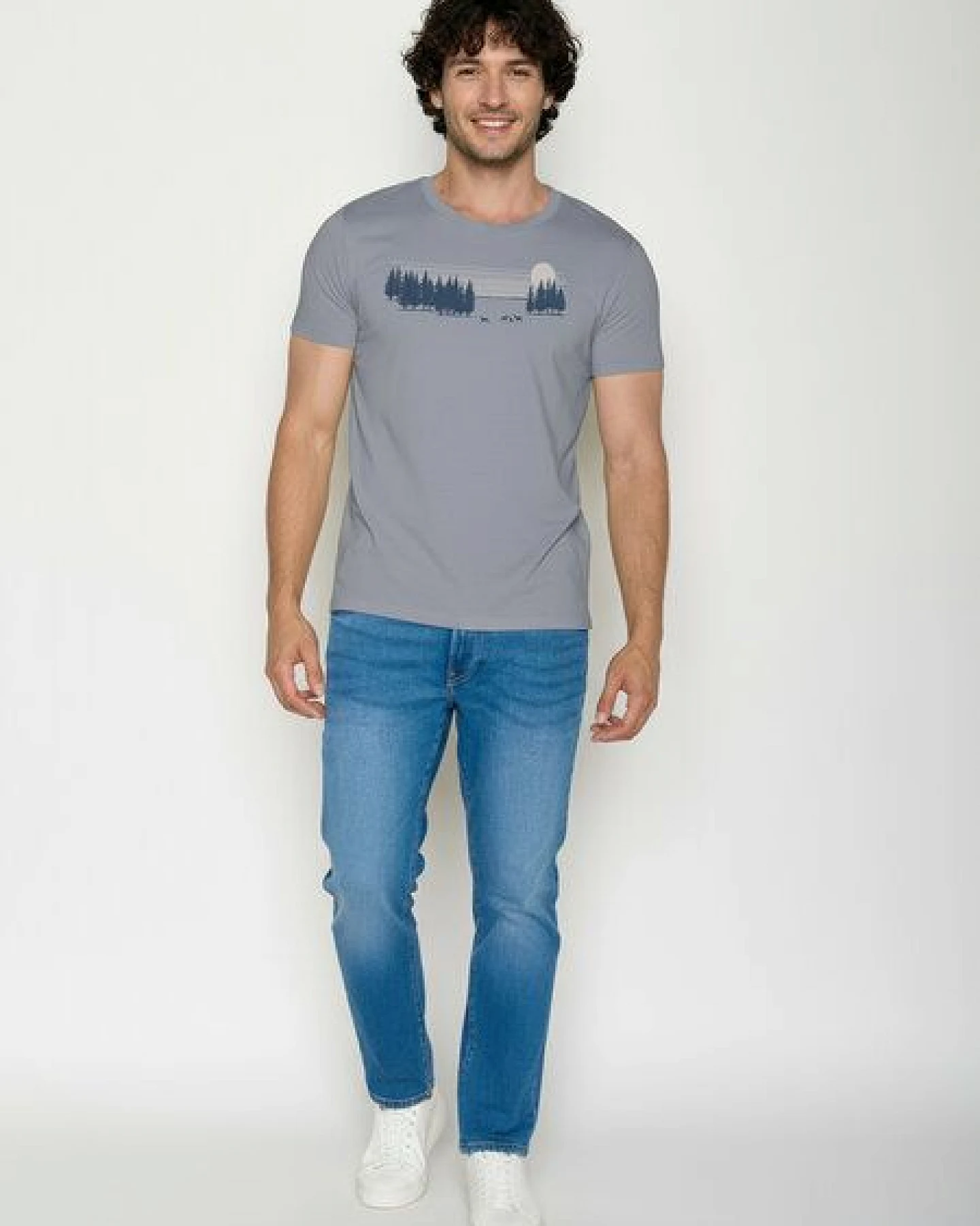 GREENBOMB Deer Lines Guide - Sportliches T-Shirt aus Bio-Baumwolle / hochwertiger Print / GOTS / Fair & Vegan – Ansicht 3