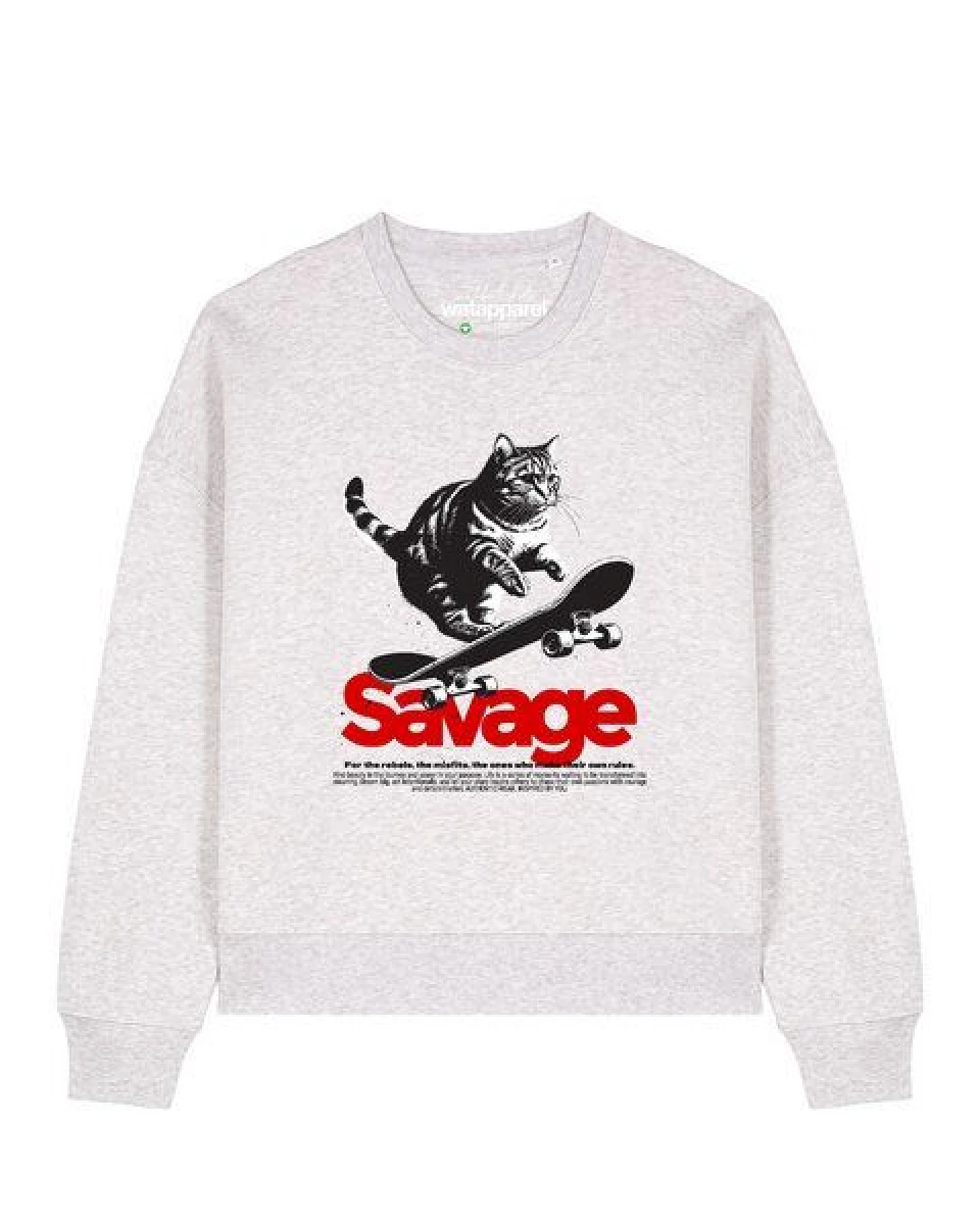 watapparel Sweatshirt Frauen Savage Cat – Ansicht 2