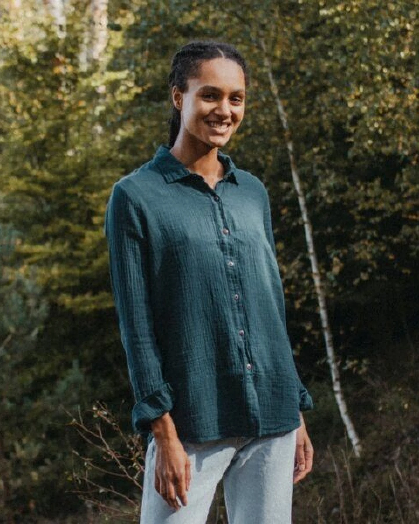 NORDLICHT Damen Musselin Bluse aus 100% Bio-Baumwolle FENJA – Ansicht 3
