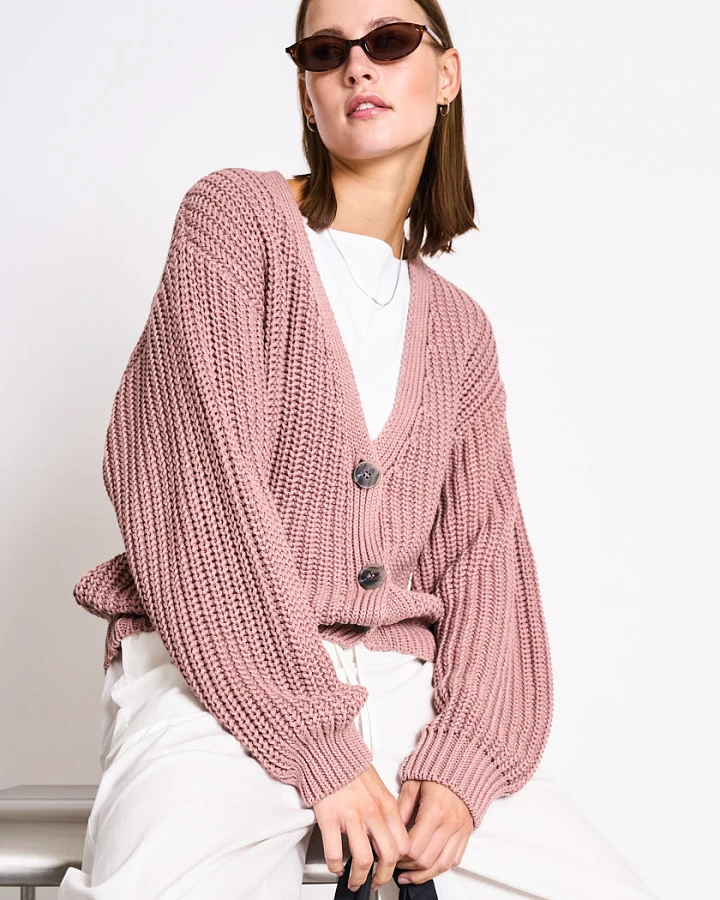 JAN 'N JUNE Damen vegan Strickjacke Lena Mauve