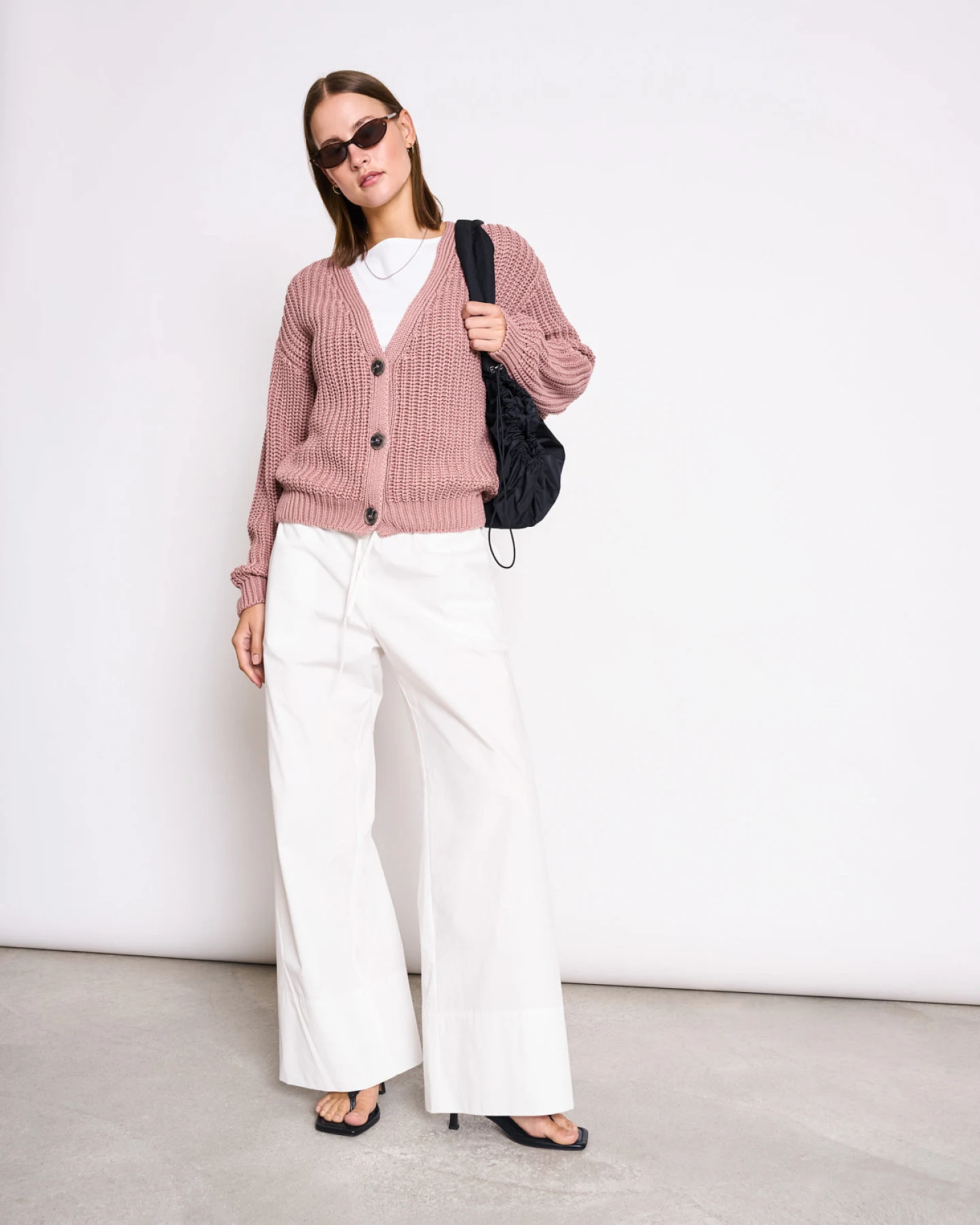 JAN 'N JUNE Damen vegan Strickjacke Lena Mauve – Ansicht 2