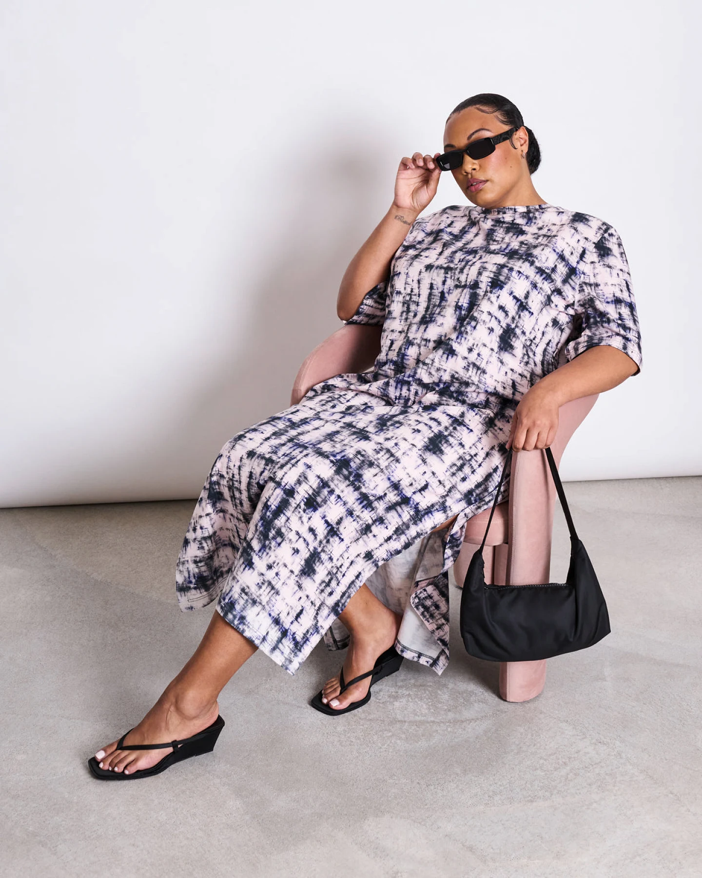 JAN 'N JUNE Damen vegan Kleid Shirt Crovie Melted Print – Ansicht 2