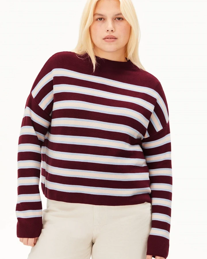 ARMEDANGELS Damen vegan Pullover Merinaa Links Rot