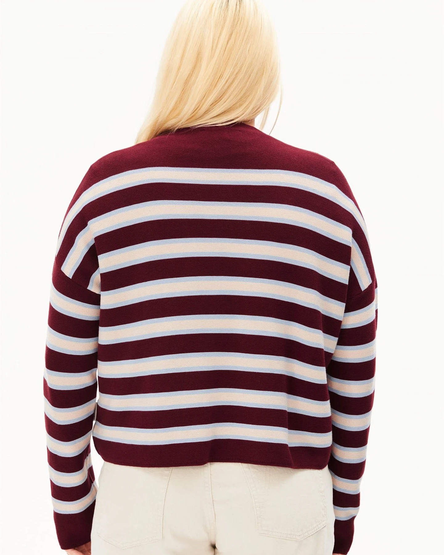 ARMEDANGELS Damen vegan Pullover Merinaa Links Rot – Ansicht 2