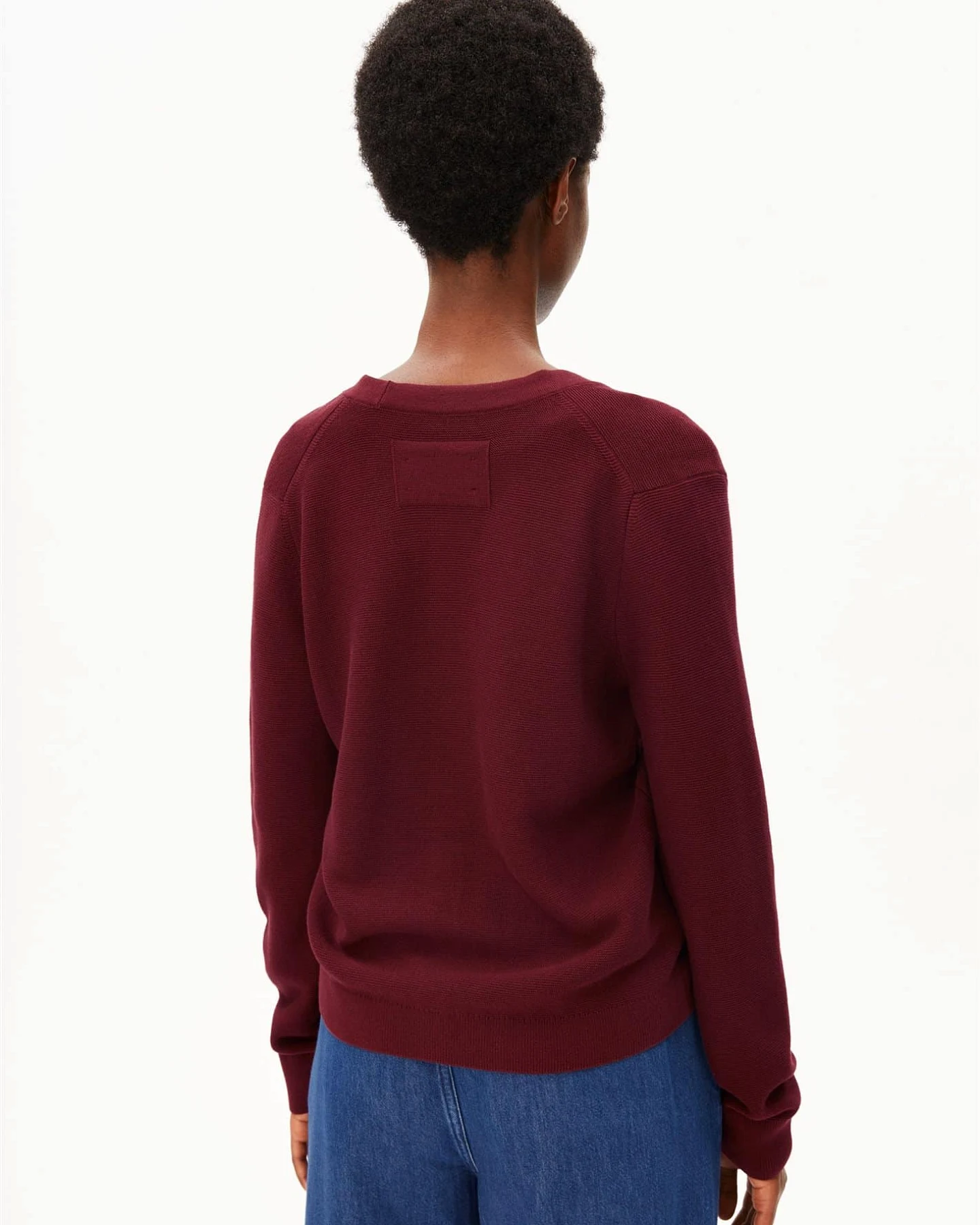 ARMEDANGELS Damen vegan Strickjacke Mental Links Rot – Ansicht 2