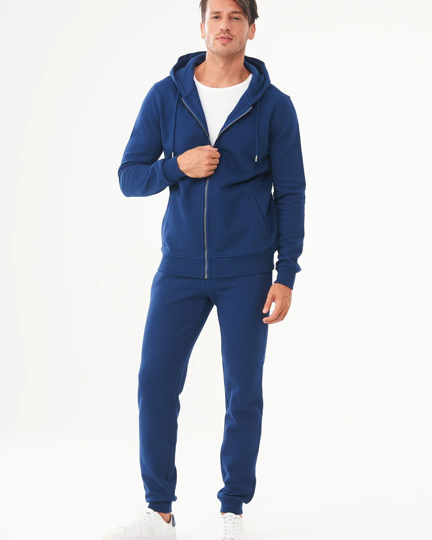 ORGANICATION Herren vegan Zip-Up Hoodie Aus Bio-Baumwolle Navy – Ansicht 2