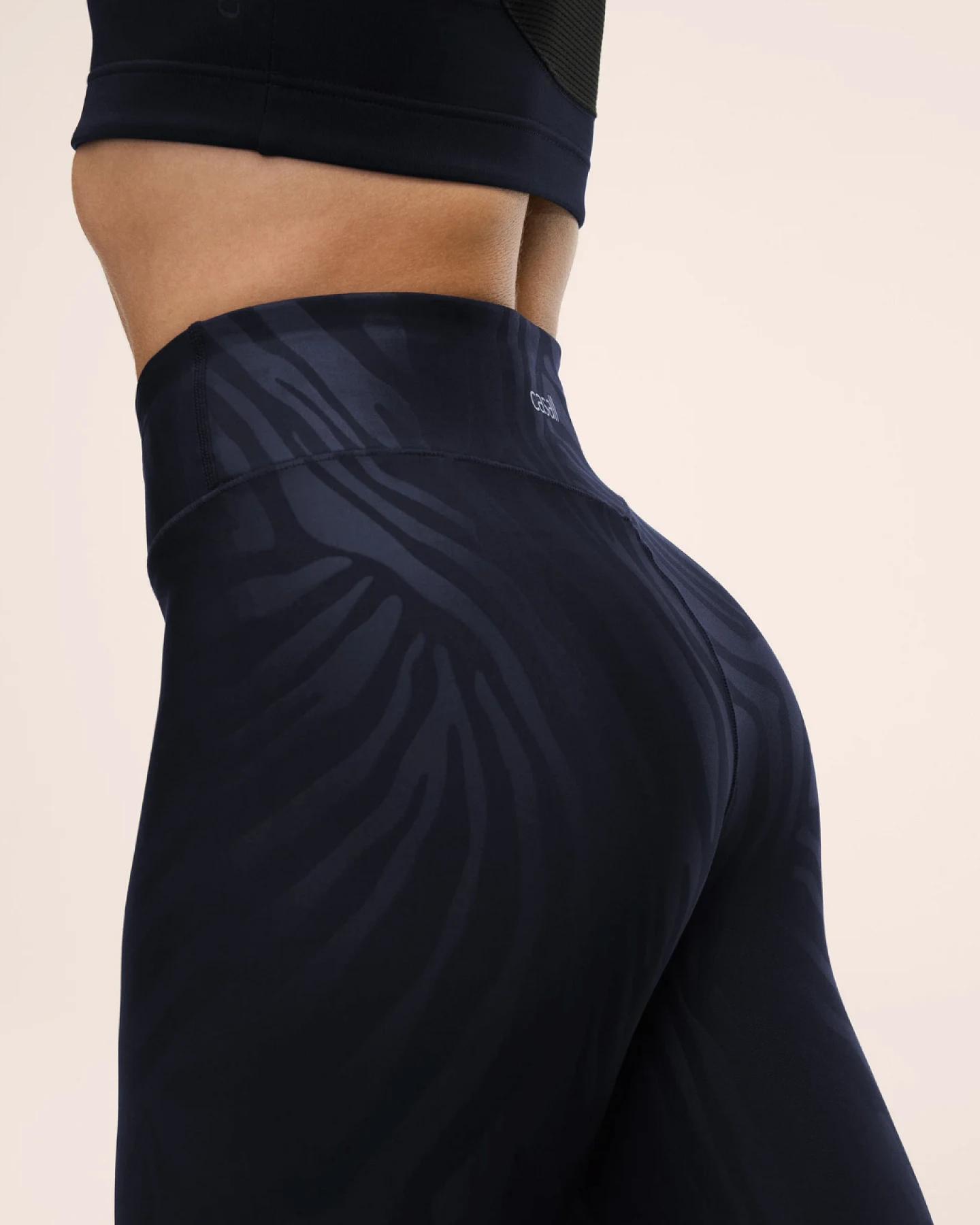 Casall Heat Printed High Waist Tights - Zebra Blue S – Ansicht 3