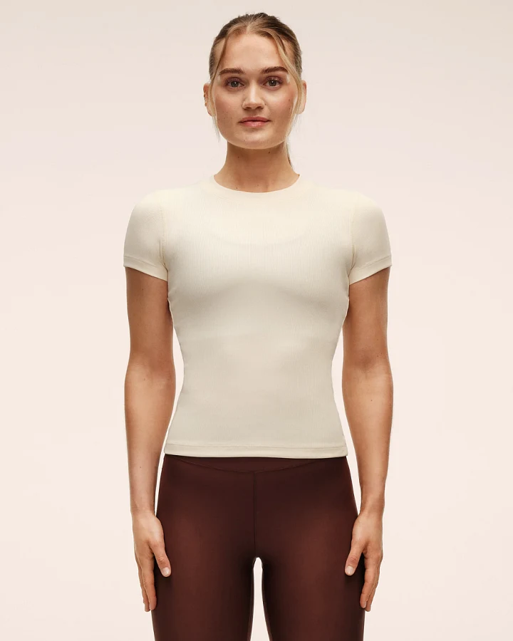 Casall Casall Defined Rib Tee - Cream L