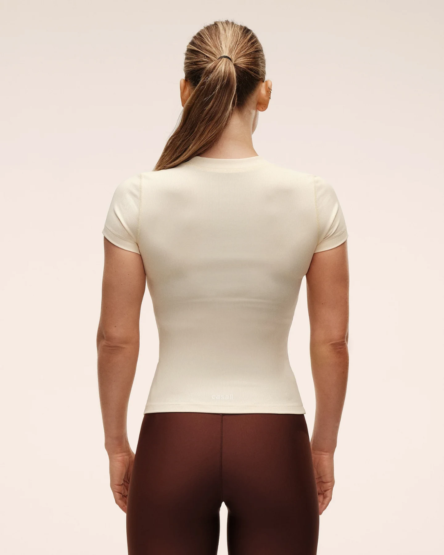 Casall Casall Defined Rib Tee - Cream L – Ansicht 2