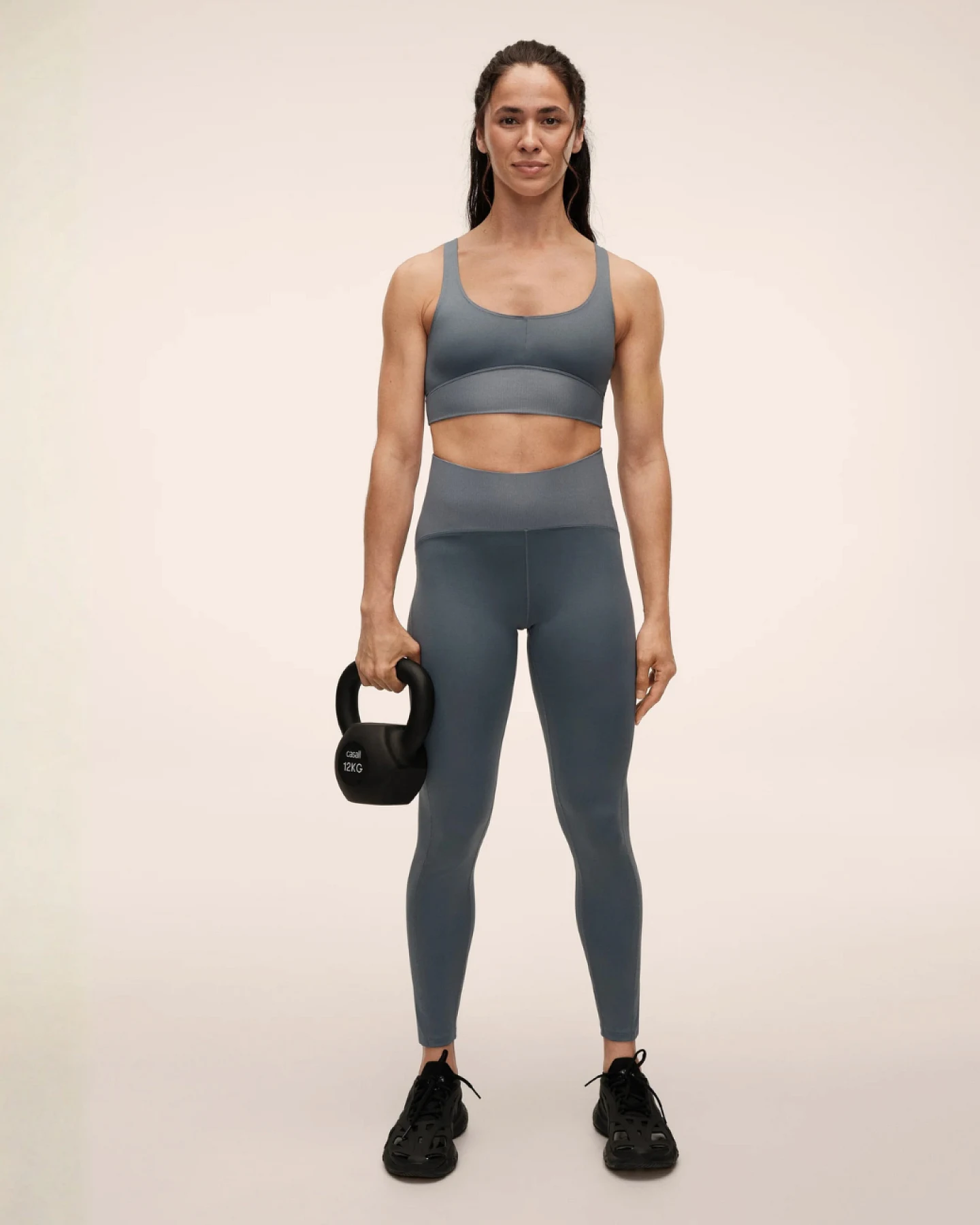 Casall Brace Rib High Waist Leggings - Mirage Blue L – Ansicht 3