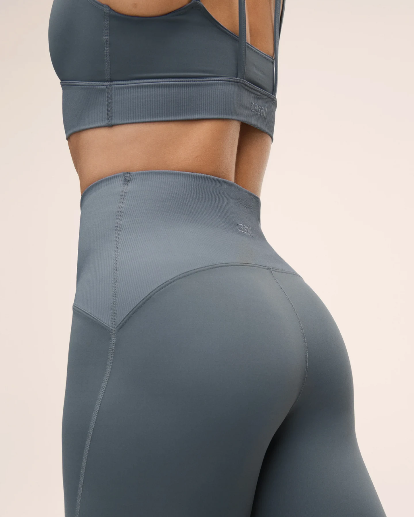 Casall Brace Rib High Waist Leggings - Mirage Blue XS – Ansicht 4