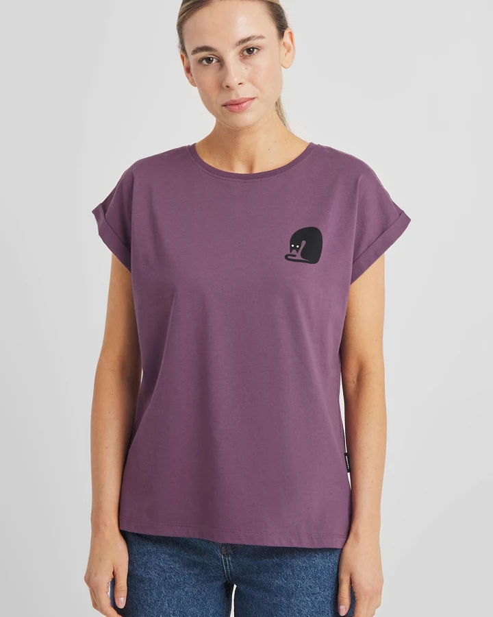 T-Shirt Visby Curious Cat Lila