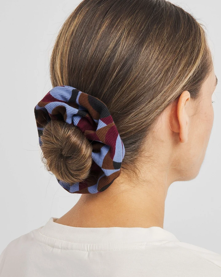 Scrunchie Rib Retro Geo Braun