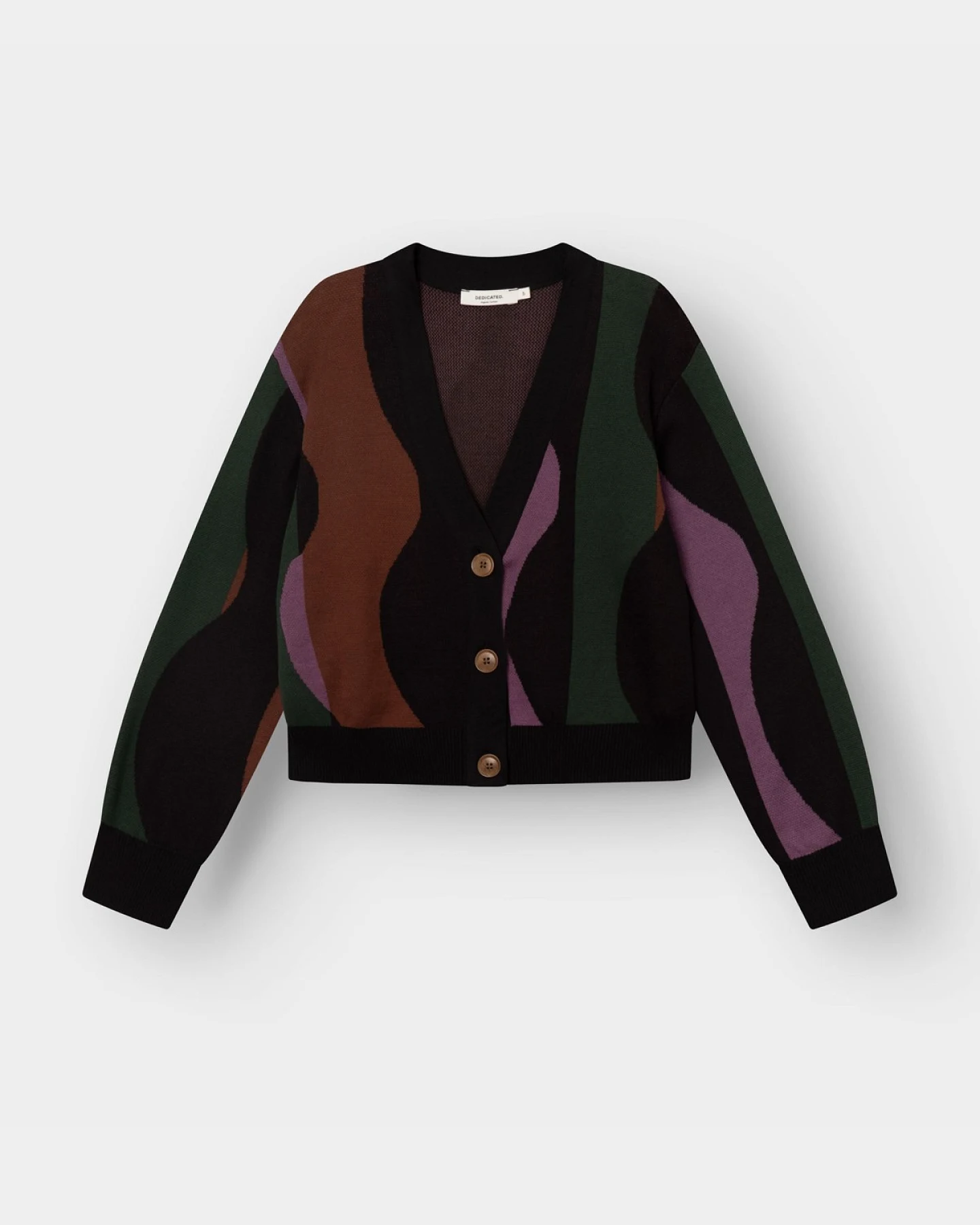 Cardigan Kanan Wavy Stripe Schwarz – Ansicht 6