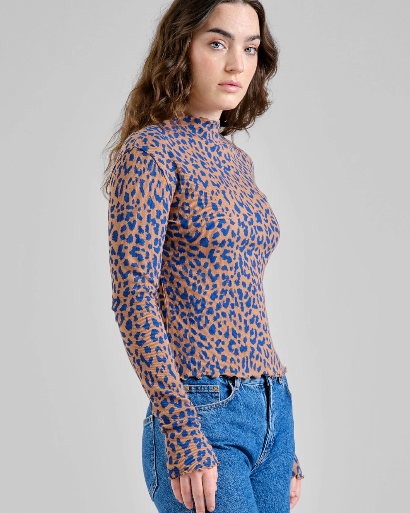 Longsleeve Ryd Rib Leopard Light Brown – Ansicht 2