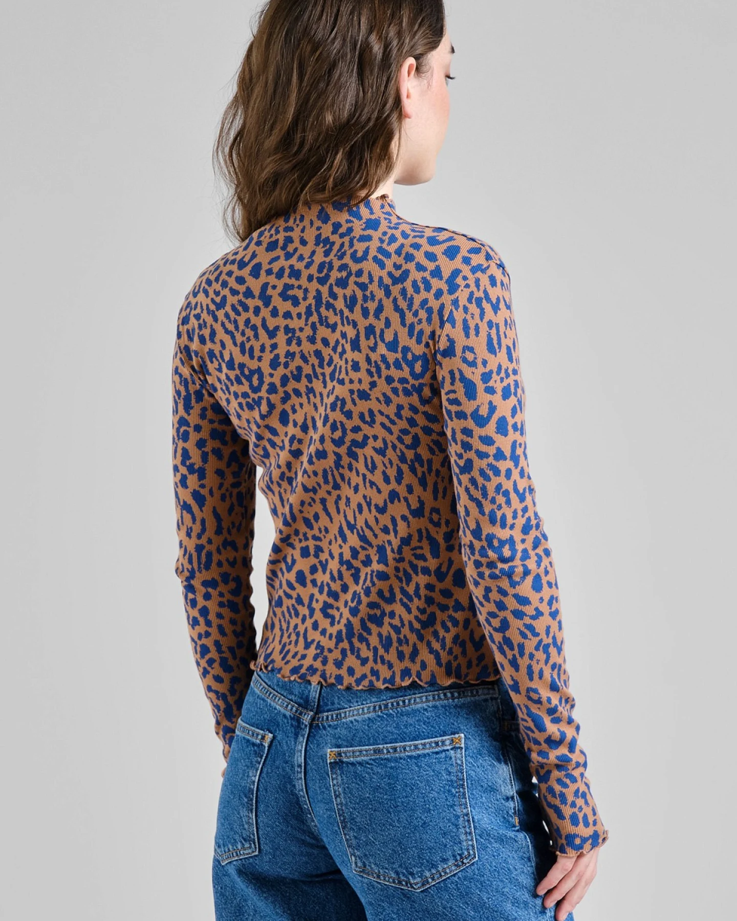 Longsleeve Ryd Rib Leopard Light Brown – Ansicht 3