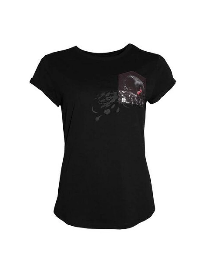 FÄDD Damen T-Shirt Rundhals aus Bio-Baumwolle "Schwarzes Schwan BT" Schwarz