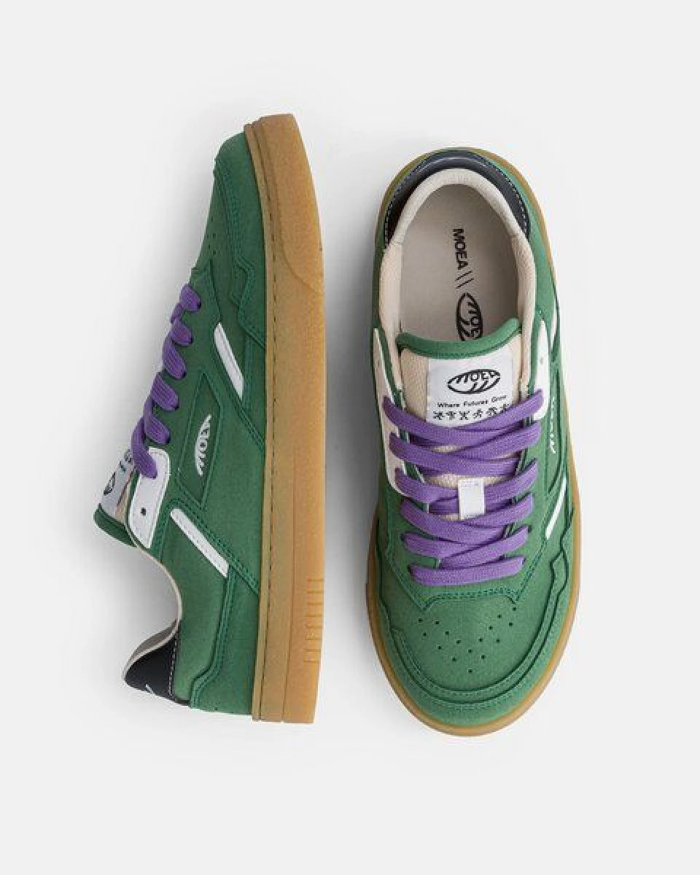 MoEa Sneakers Origin Low - Forest Suede & White - Corn – Ansicht 4