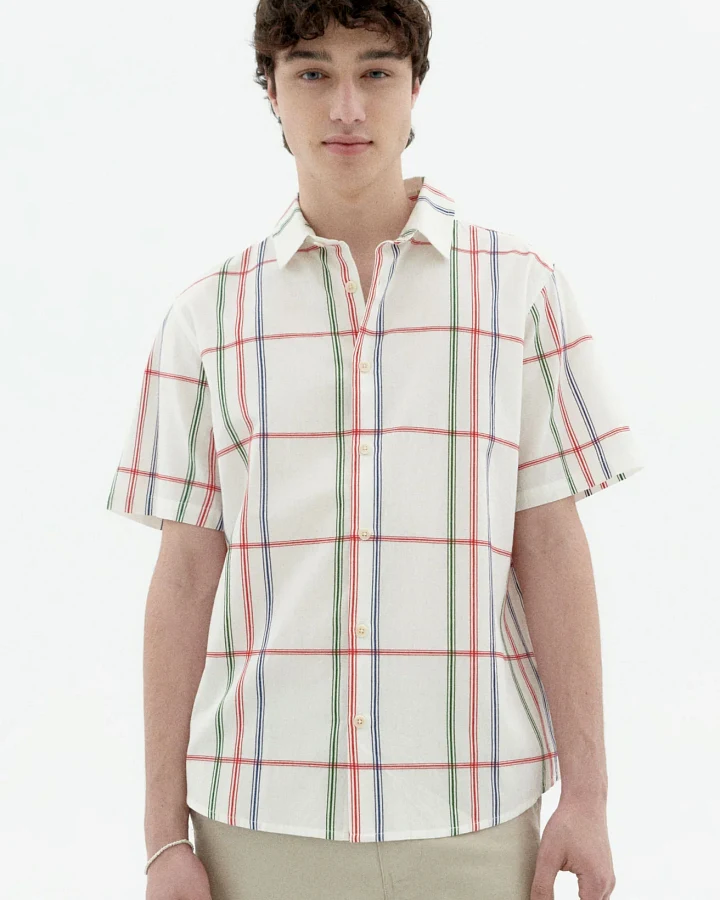 Thinking MU Herren vegan Hemd Tom Multicolor